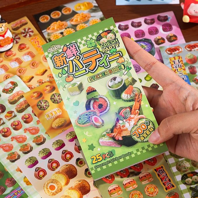 Girl's Japanese Retro Sticker Book, Food and Daily Life Theme - Image 4