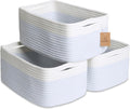 NaturalCozy 13.5”x8.5”x5.5” Rectangle Storage Baskets for Shelves 3 Pack | Cotton Rope Woven Small Baskets for Organizing | Small Storage Bins for Nursery, Bathroom, Closet, Shelf, Decorative
