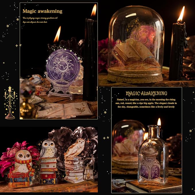 Yoksas Vintage Gold Foil Holographic Magic Witchy Big Stickers - Image 5