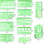 11PCS Geometric Drawings Templates, Drafting Stencils Measuring Tools, BetyBedy - Image 5