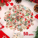 Acejoz 100Pcs 50 Pairs Christmas Charms - Image 2