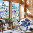 Windimiley Stained Glass Window Privacy Film: 3D Violet Floral Decorative - Image 7