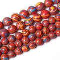61PCS 6mm Natural Orange Malachite Beads Round Loose Stone Beads by NaturalStoneBeads