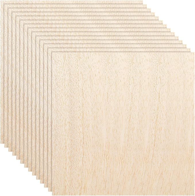 12 Pack Balsa Wood Sheets, 11.8'x11.8'x1/16', Thin Natural Unfinished Wood by MIVIDE