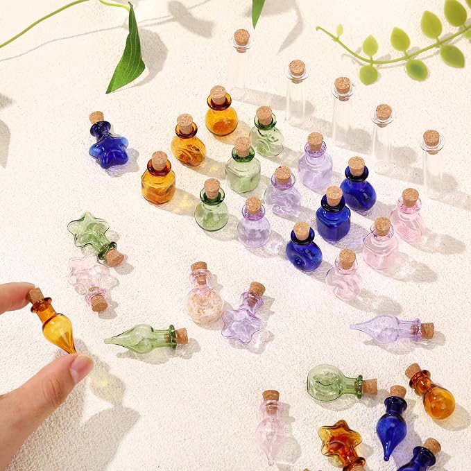 Geiserailie 80 Pieces Tiny Glass Bottles Spell Jars - Image 2