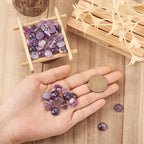 FASHEWELRY 50Pcs Natural Amethyst Cabochons Flat Back Gemstone Cabochons 12mm - Image 3