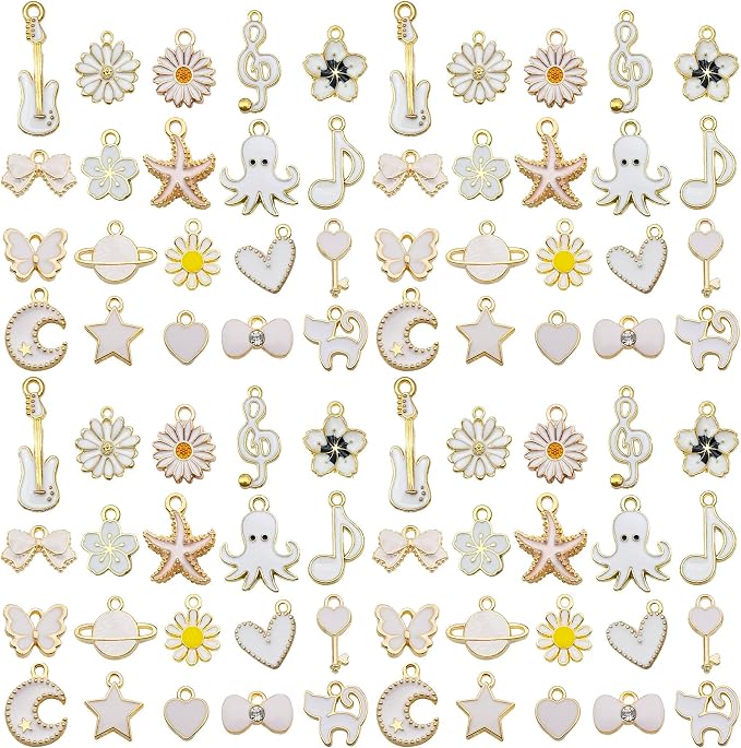 WOCRAFT 40pcs 20 pairs Assorted Enamel Bracelet Charms by WOCRAFT