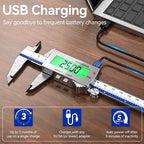 Preciva Backlight Digital Caliper, 6 Inch Rechargeable Electronic Micrometer - Image 2