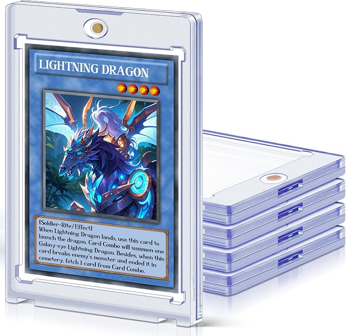 5 ct Magnetic Card Holders for Trading Cards, 35 pt Hard Cards Sleeves Case Fit by Homthy
