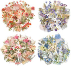 180PCS Gold Foil Vintage Botanical Flower Scrapbook Stickers, Craft Supplies - Image 4