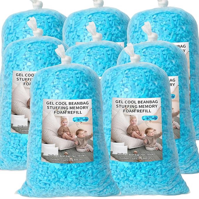 Bean Bag Filler, 40 lbs Shredded Memory Foam Filling, Soft Pillow Stuffing Bean by Jecqbor