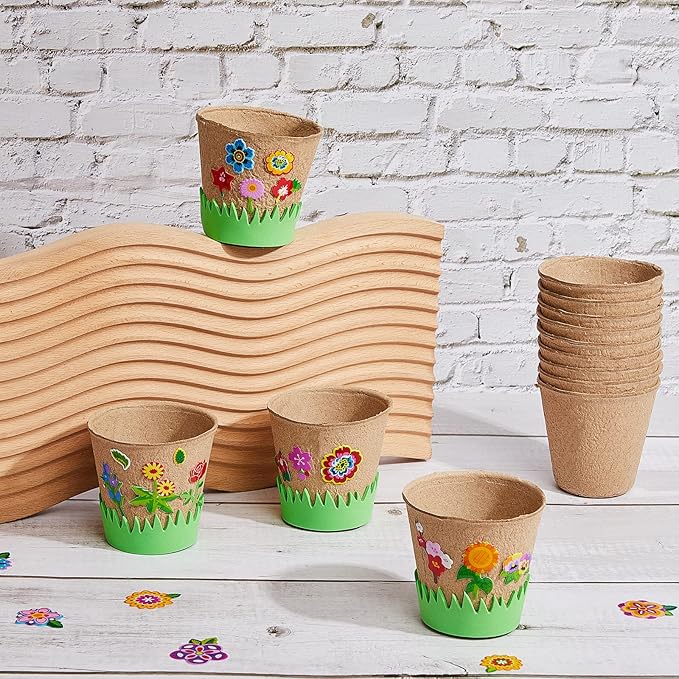 Jecery 12 Sets Garden Paper Craft Kit DIY Foam Flower Pots, Flower Planting and - Image 4