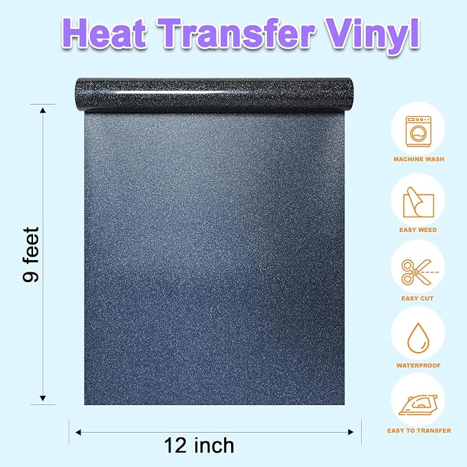 DUEUIOE Glitter Heat Transfer Vinyl - Image 2