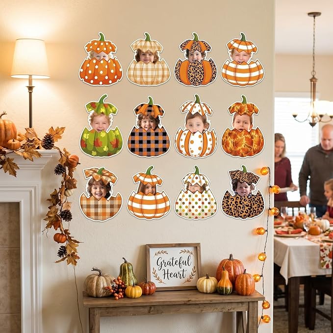 Gersoniel 72 Pcs Kid Fall Pumpkin Decor Autumn Bulletin Board Cutout | Autumn - Image 3