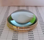 Vintage Solid Brass Desk Magnifying Glass Chart Paper Reader Weight Magnifier - Image 3