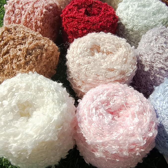 50g Soft Plush Wool Acrylic Fancy Loop Yarn - Image 2