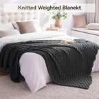 Knitted Weighted Blanket for Adult, No Beads Heavy Blanket 48” x 72'' 10lbs - Image 7