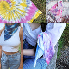 White Bandana for Tie Dye Party Supplies Plain Solid Cotton Large Headband Head - Image 8
