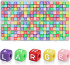 DoDoBeads 252 Pcs 10mm Chunky Square Colorful Letter Beads, Big Alphabet Beads by DoDoBeads
