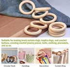 FoDau770 10pcs Natural Beech Wooden Rings, Unfinished Solid Wood Rings Heavy - Image 7