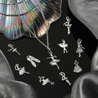 DanLingJewelry 100Pcs 10 Styles Antique Silver Ballet Dancer Charms Ballet - Image 5