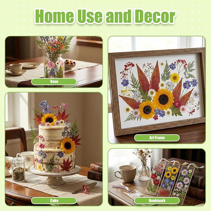 140Pcs Dried Flowers for Crafts, Dried Pressed Flowers for Resin Molds - Image 6