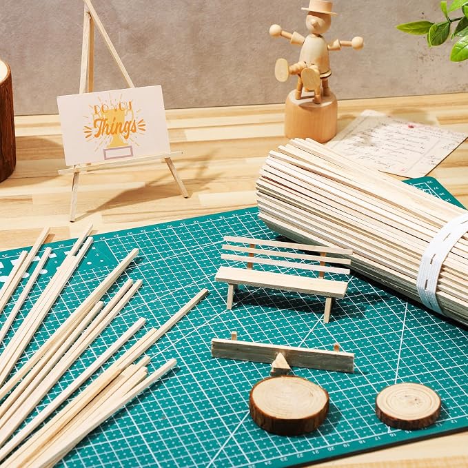 Menkxi 480 Pcs Balsa Wood Sticks 1/8 x 1/8 x 12 Inch Wood Strips Hardwood - Image 3