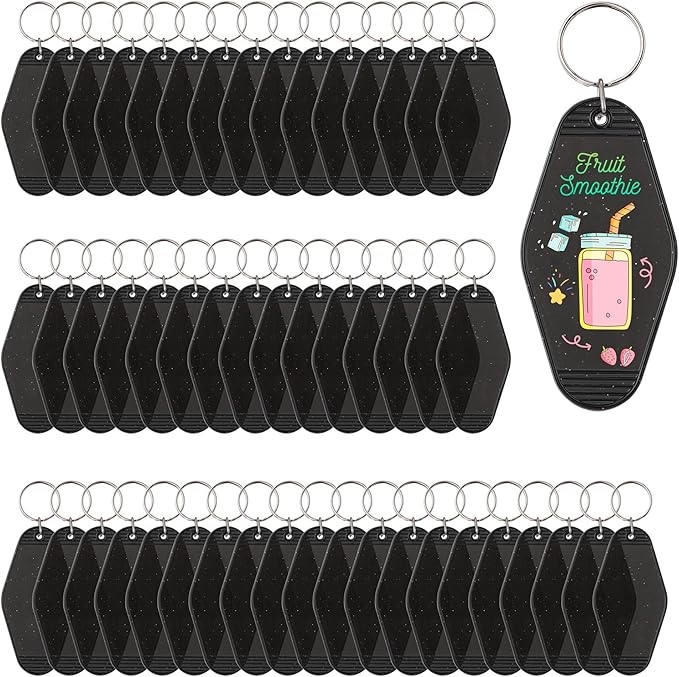 Yoption 50pcs Blank Motel Keychain Bulk by Yoption