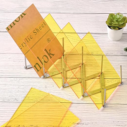 Lesnlok Yellow Acrylic Sheets 1/8 inch Thick 3mm 2 Pack 8 x 10 Clear Plexiglass - Image 4