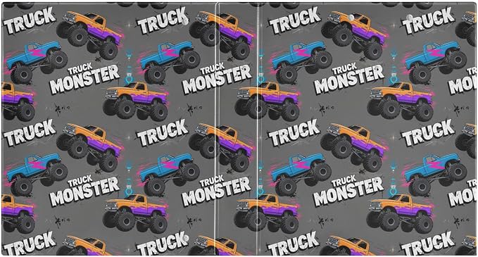 Monster Truck Black Round Ring Binders 1.5 Inch Racing Cars 3 Ring Clipboard - Image 2