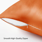 BEDELITE Satin Pillowcase with Zipper 2 Pack, Burnt Orange Pillow Cases - Image 5