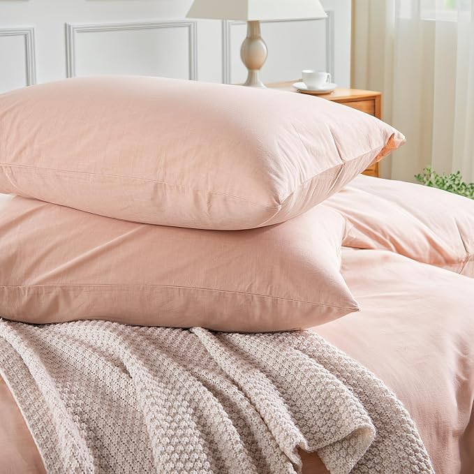 NEXHOME PRO Duvet Cover Set Oversized Queen 98"x98" Linen Look Textured Organic - Image 7