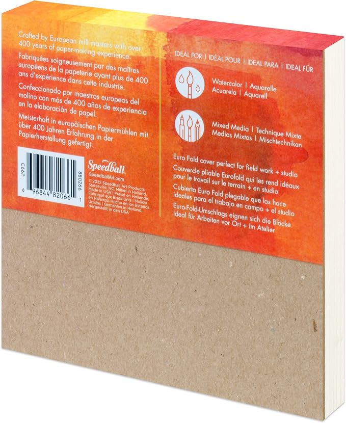 Fluid Watercolor Paper Fold Over Pad, 6 x 6 inches, 20 Sheets, 140 lb Cold Press - Image 3