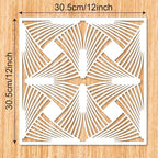 12 x 12 Inch Large Geometric Ginkgo Leaf Mandala Stencil Laser Cut Painting - Image 2