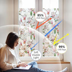 Ranzdn Window Privacy Film, Stained Glass, Static Cling, 35.4" x 157.4" | No - Image 3