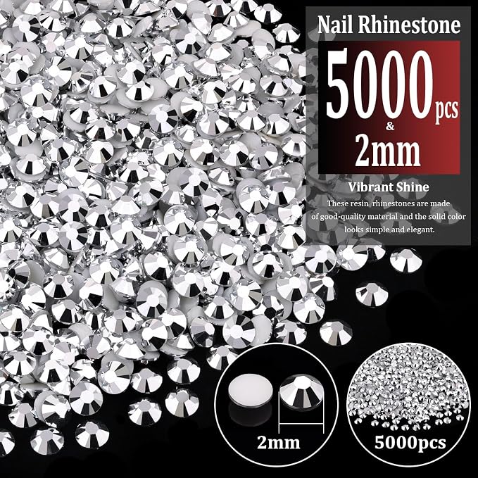 5000pcs 2mm Resin Rhinestones Bulk - Image 2