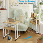 GreenForest Folding Desk with Wheels, 31.5" Rolling Table - Image 4