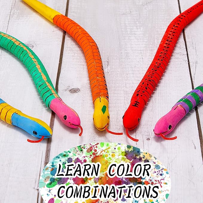 Gejoy 10 Pieces 12 Inch Wooden Snakes Unfinished Wiggly Jointed Flexible Wood - Image 4