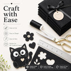 Black Large Felt Fabric 36" x 36", 1mm Stiff Felt Sheet, Nonwoven Fabric - Image 5