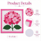 Zplontya Needlepoint Canvas Kit Include 3PCS Flower Printed Patterns Bound - Image 4