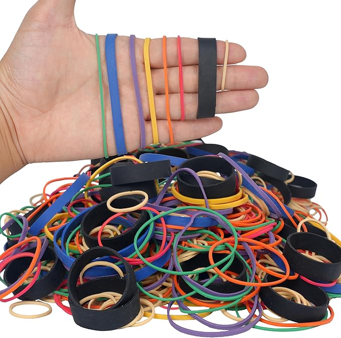 Rubber Bands Assorted Sizes Elastic Rubber Bands Office Supplies 0.5lbs | Heavy - Image 2