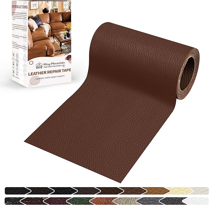KING MOUNTAIN Leather Repair Patch, 4 x 63 Inches self Adhesive Leather Repair by ForABetterHomeLife