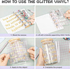 VINYL FROG Shimmer Adhesive Vinyl 12"x60" Gold Glitter Craft Permanent Vinyl - Image 3