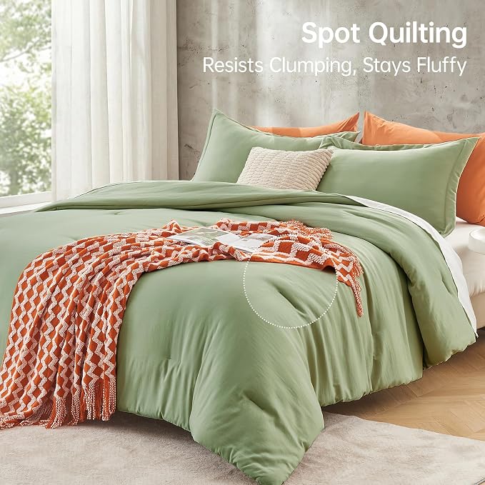 MUXHOMO Green California King Comforter Set, All Season Ultra Soft Down - Image 5