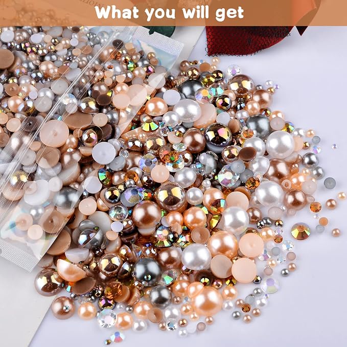 3900+ Pcs Rhinestones and Pearls Kit, 2-10mm Flatback Gems - Image 7
