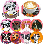 8 Pack Diamond Art Coasters, Funny Dog Diamond Painting Coasters Kits | Dog by Zythron