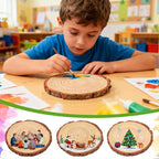 FSWCCK 10 Pack Nature Unfinished Round Wood Slices, 7-7.8 Inches Wooden Circle - Image 4