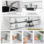 2 Pcs Trade Show Display Case – 34"x22" Large Aluminum Locking Tabletop Showcase - Image 5
