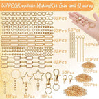 Liliaafar 48 Set Keychain Making Kit Gold Silver Metal Keychain Clips - Image 2