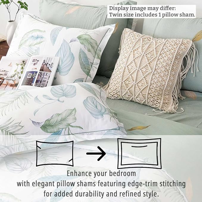 LEMIROE Botanical Cotton Comforter Twin Size - Image 3